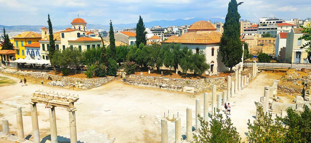 Qué ver en Atenas: Ágora romana desde uno de los miradores de Plaka