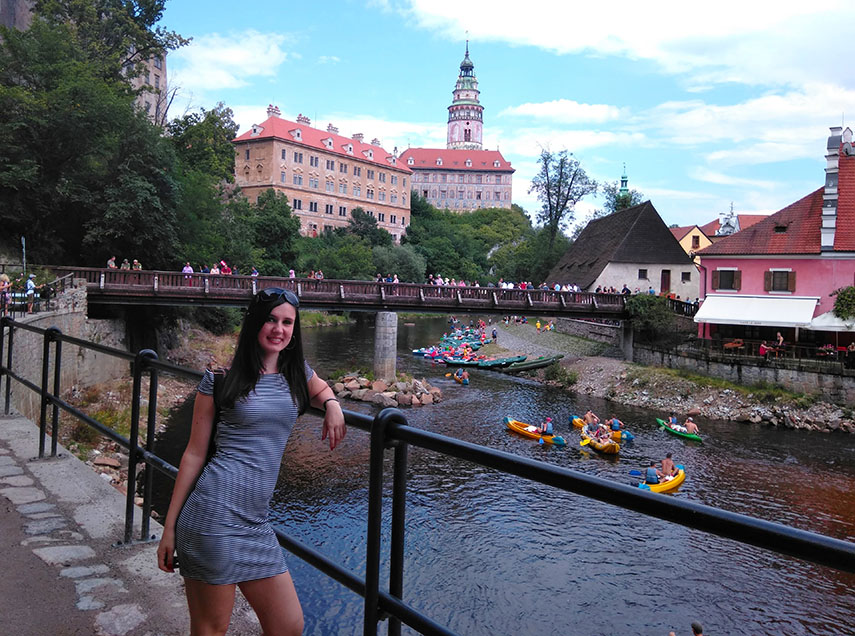 Qué ver en Český Krumlov: Puente Lávka Pod Zámkem