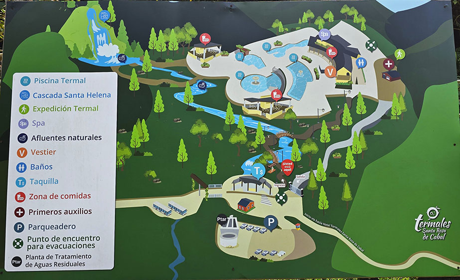 Mapa de los Termales Santa Rosa de Cabal - Cómo visitar los Termales Santa Rosa de Cabal