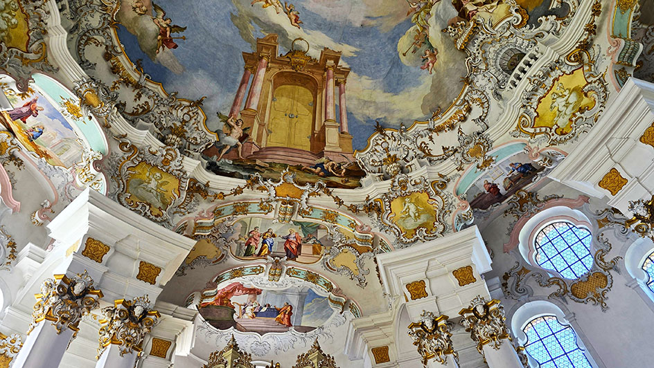 Interior de la Iglesia Wieskirche - Ruta Romántica