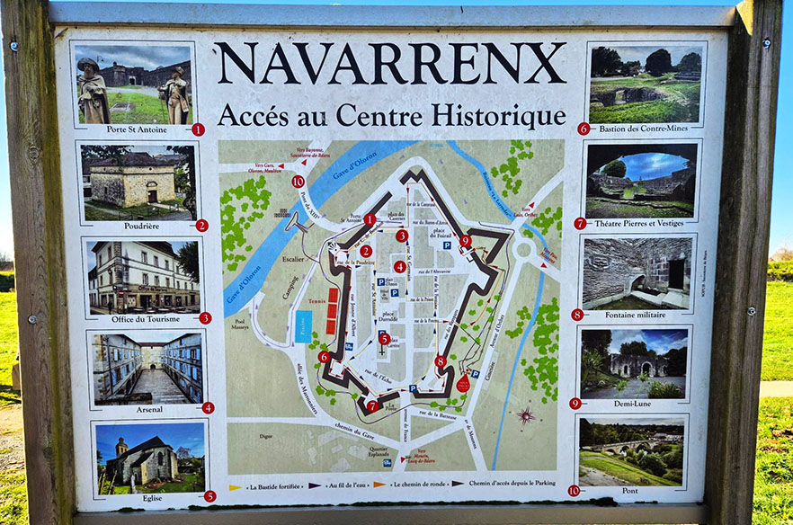 Mapa de Navarrenx con fotos a los lados - Qué ver en Navarrenx