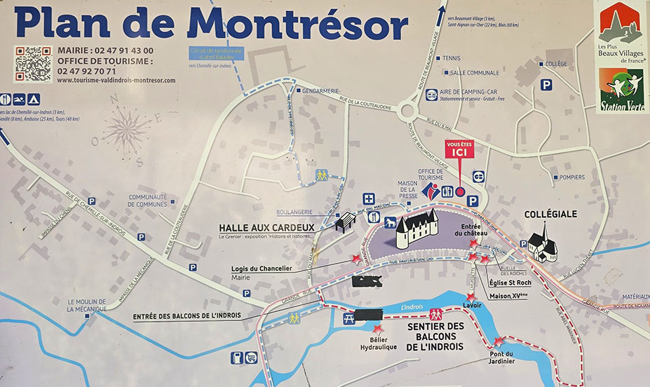 Mapa con todo lo que ver en Montrésor
